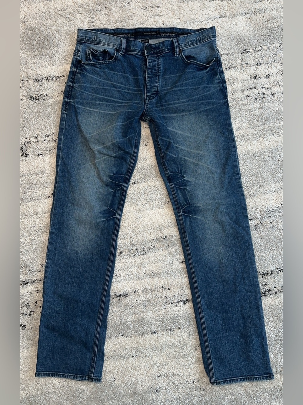 Calvin Klein Men's Indigo Slim Straight Jeans